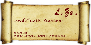 Lovászik Zsombor névjegykártya